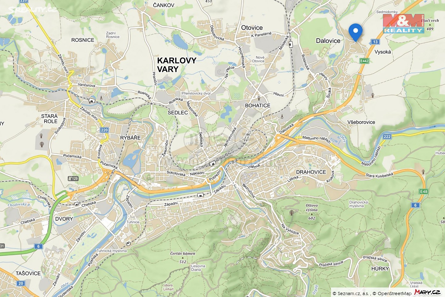 Prodej  stavebního pozemku 616 m², Dalovice - Vysoká, okres Karlovy Vary