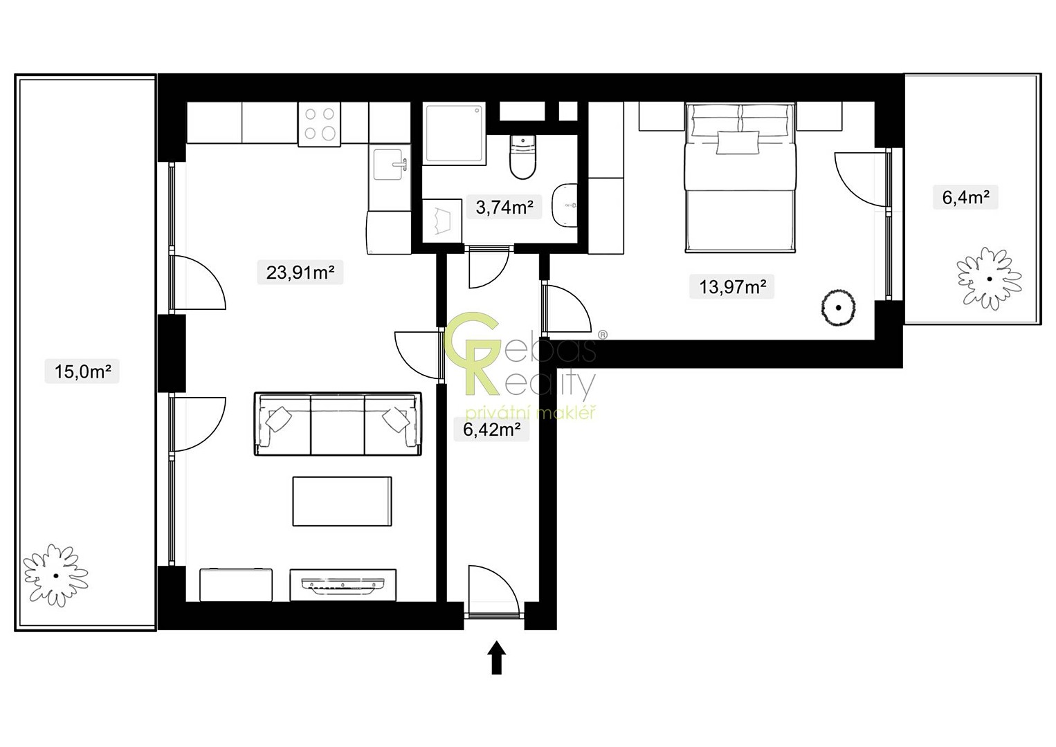 Prodej bytu 2+kk 69 m², Hrnčířská, Jesenice - Zdiměřice