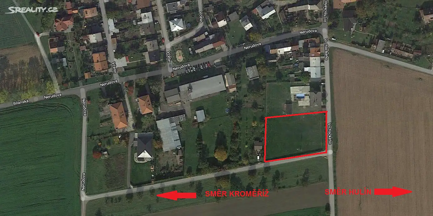 Prodej  stavebního pozemku 2 765 m², Hulín, okres Kroměříž