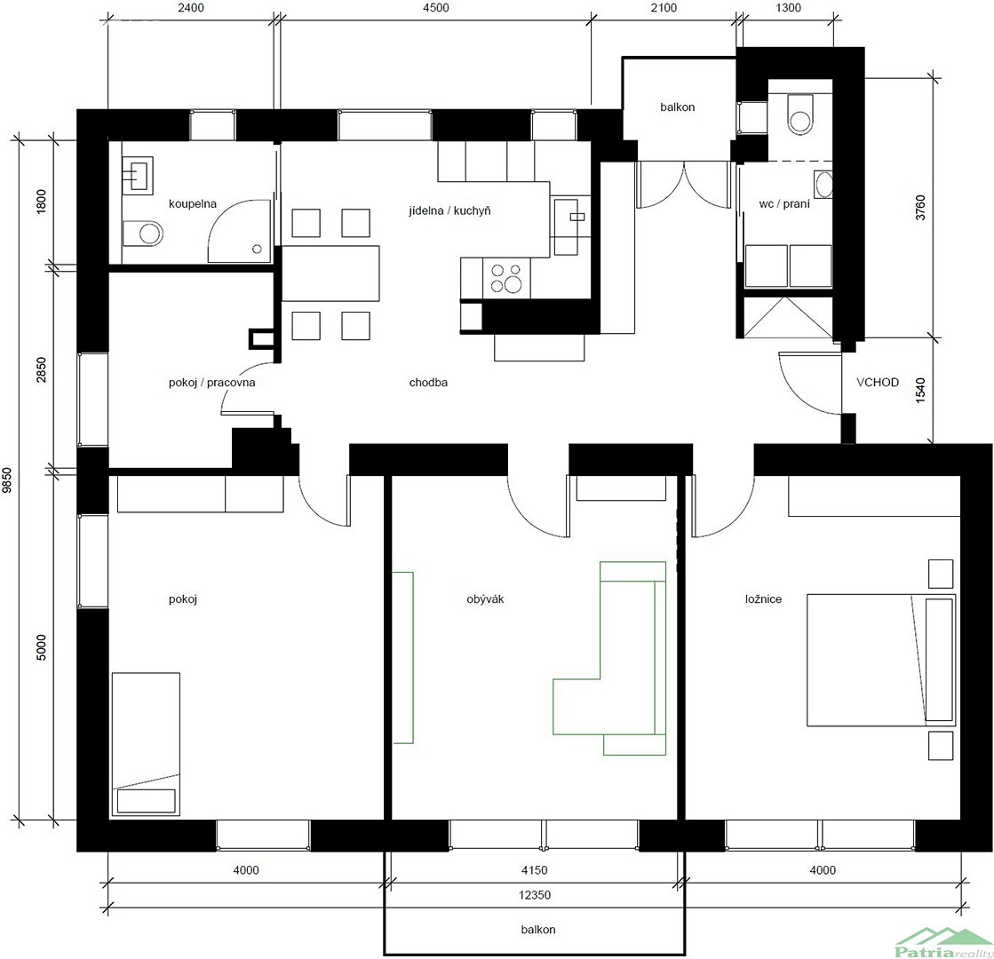 Pronájem bytu 4+1 1 116 m², Masarykova, Liberec - Liberec I-Staré Město