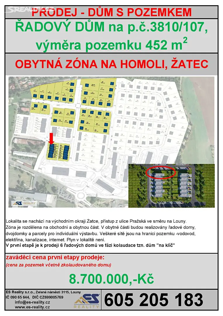 Prodej  projektu na klíč 165 m², pozemek 452 m², Pražská, Žatec