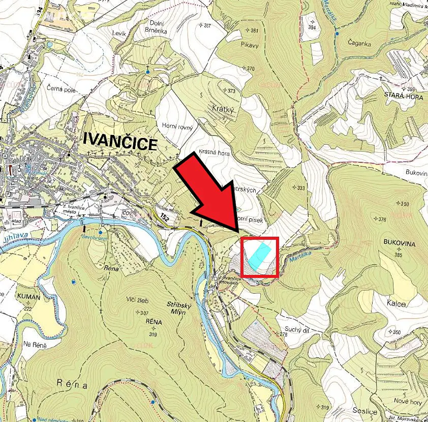 Prodej  pole 1 235 m², Ivančice, okres Brno-venkov