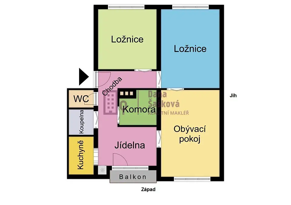 Prodej bytu 3+1 87 m², Sídliště, Jindřichův Hradec - Jindřichův Hradec III