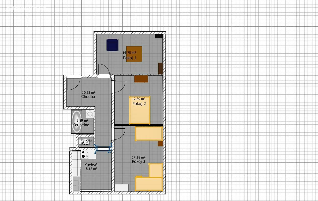 Prodej bytu 3+1 74 m², Lidická, Ostrov
