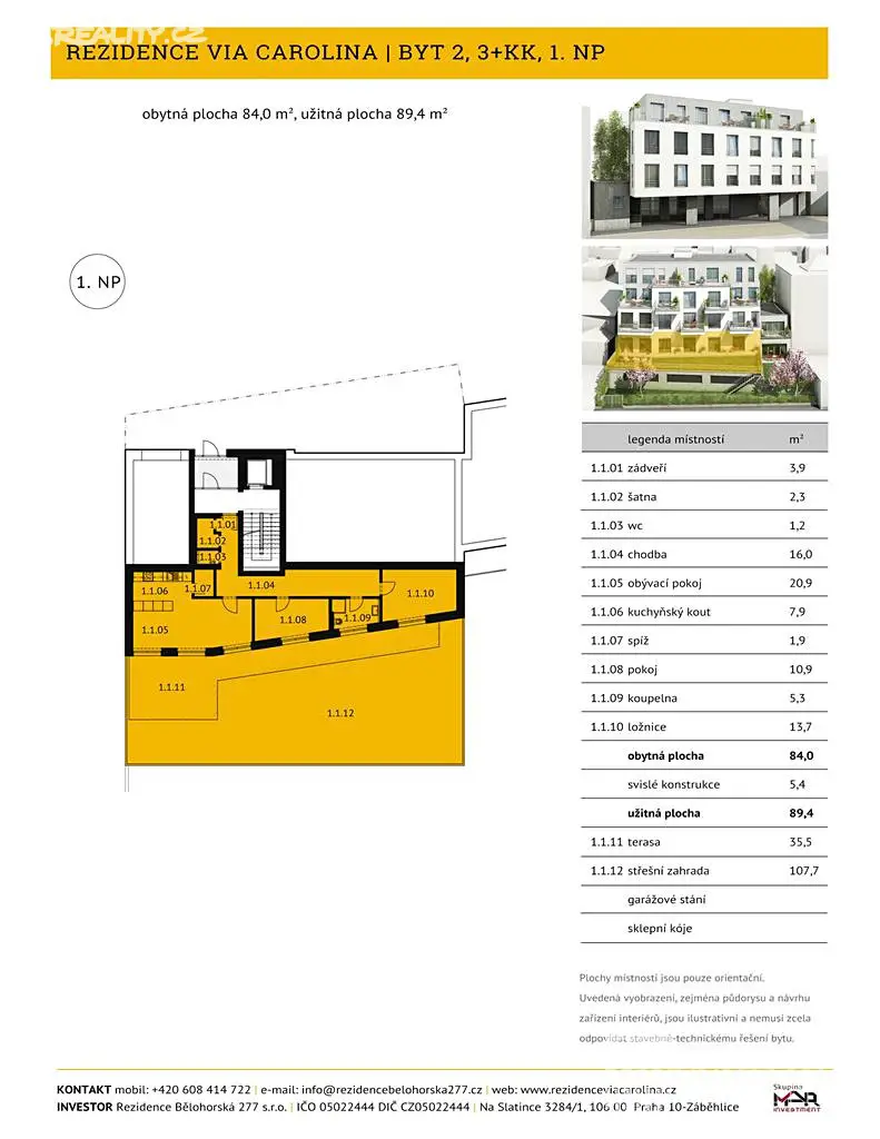 Prodej bytu 3+kk 89 m², Bělohorská, Praha 6 - Břevnov