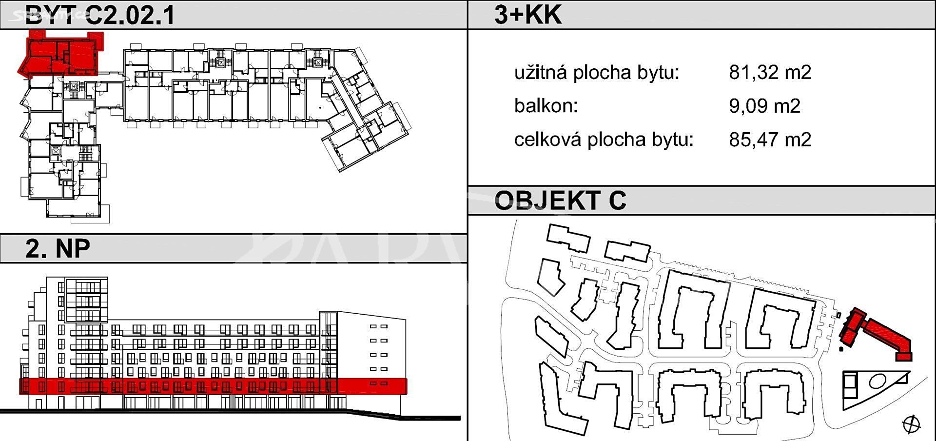 Prodej bytu 3+kk 92 m², náměstí Přátelství, Praha 10 - Hostivař