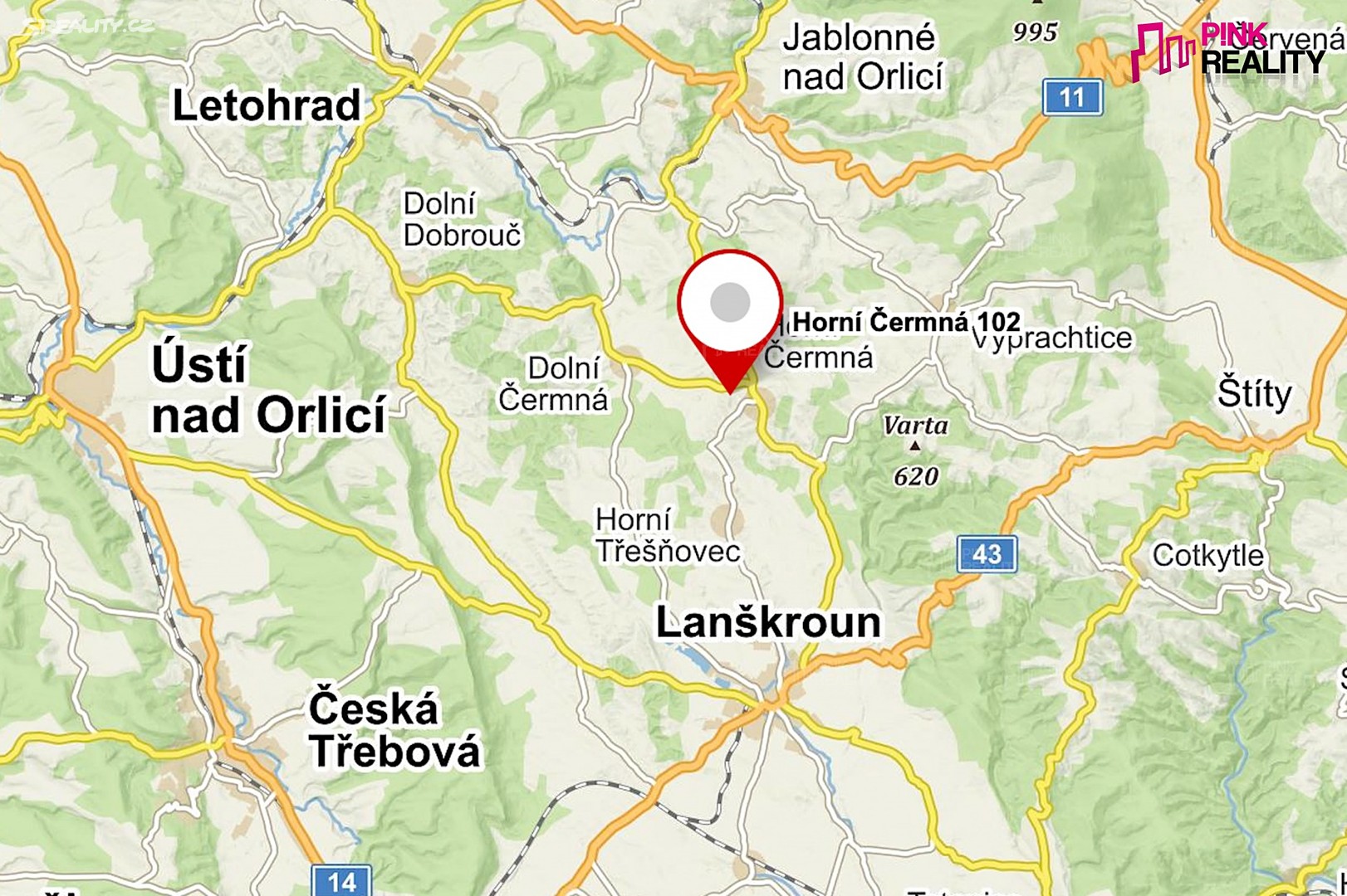 Prodej  chalupy 210 m², pozemek 3 350 m², Horní Čermná, okres Ústí nad Orlicí