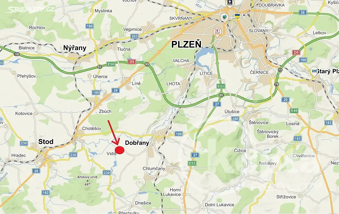 Prodej  rodinného domu 120 m², pozemek 251 m², Vstiš, okres Plzeň-jih
