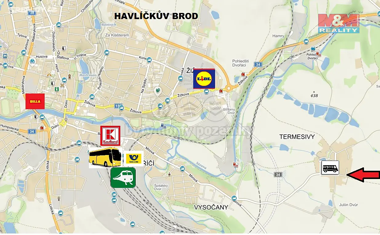 Prodej  stavebního pozemku 838 m², Havlíčkův Brod - Termesivy, okres Havlíčkův Brod
