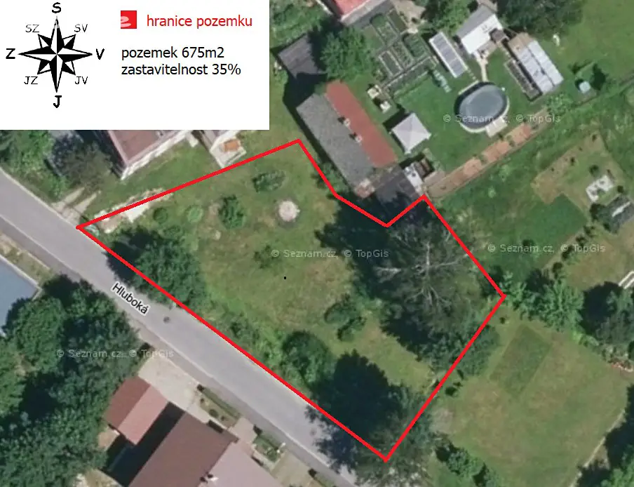 Prodej  stavebního pozemku 675 m², Hluboká, Jablonec nad Nisou - Mšeno nad Nisou