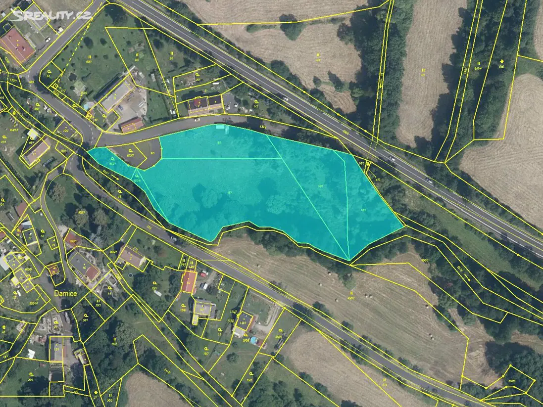 Prodej  stavebního pozemku 11 473 m², Krásný Les - Damice, okres Karlovy Vary