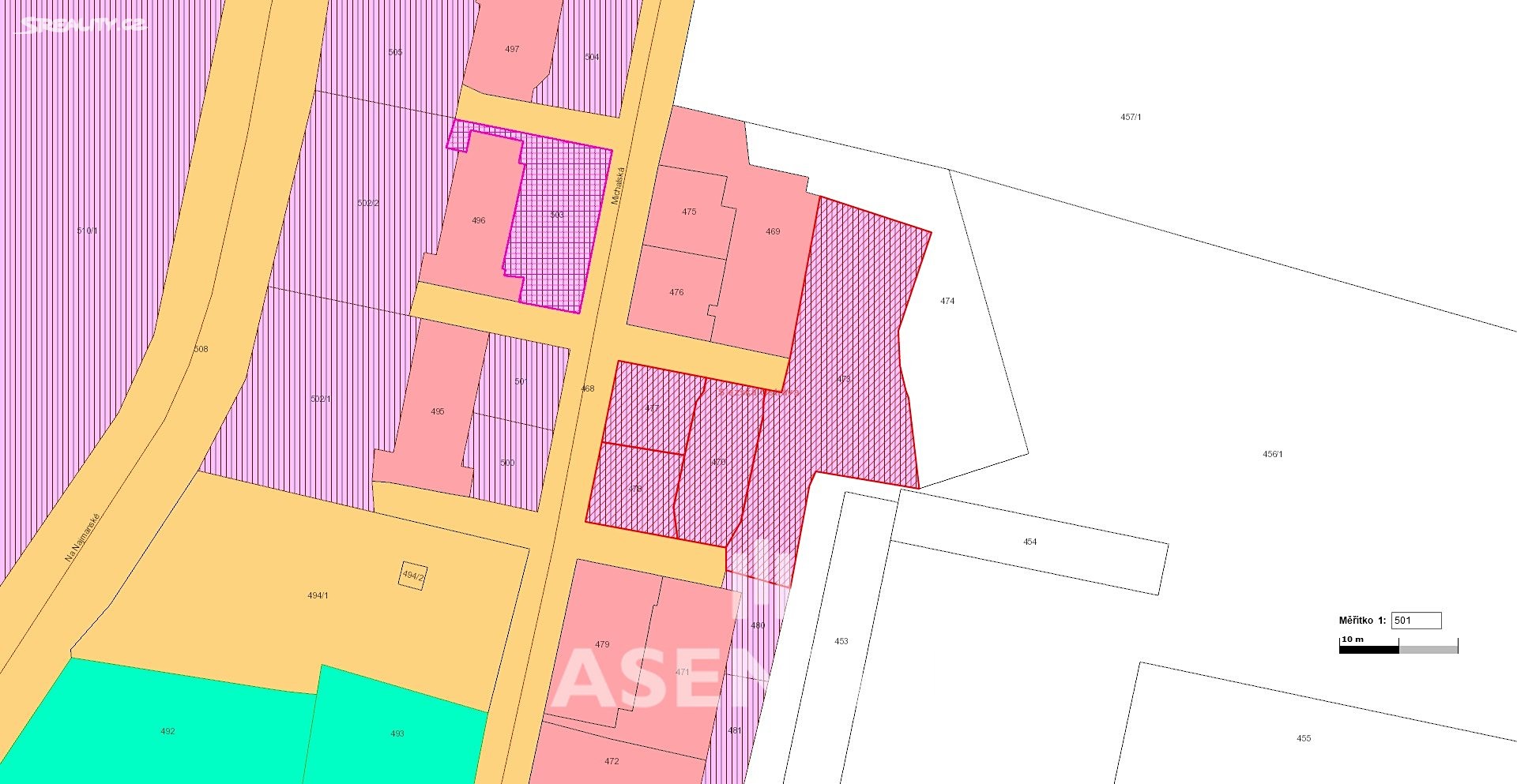 Prodej  stavebního pozemku 1 832 m², Michalská, Ostrava - Slezská Ostrava