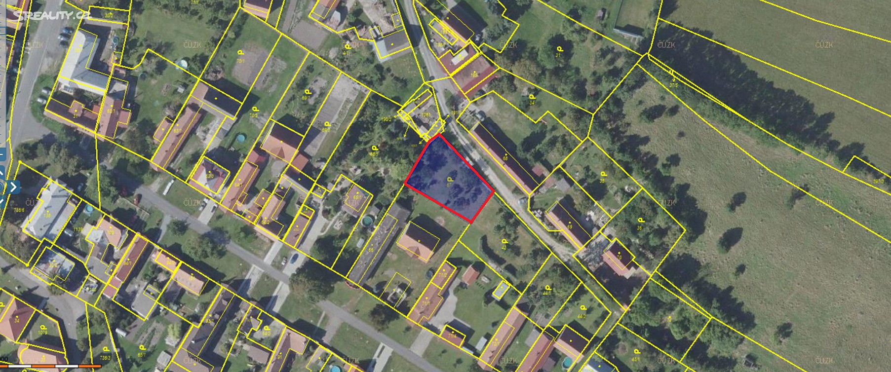 Prodej  stavebního pozemku 814 m², Velenice, okres Nymburk