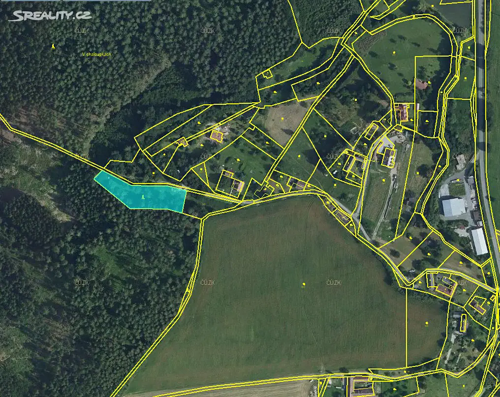 Prodej  lesa 414 m², Bouzov - Kadeřín, okres Olomouc