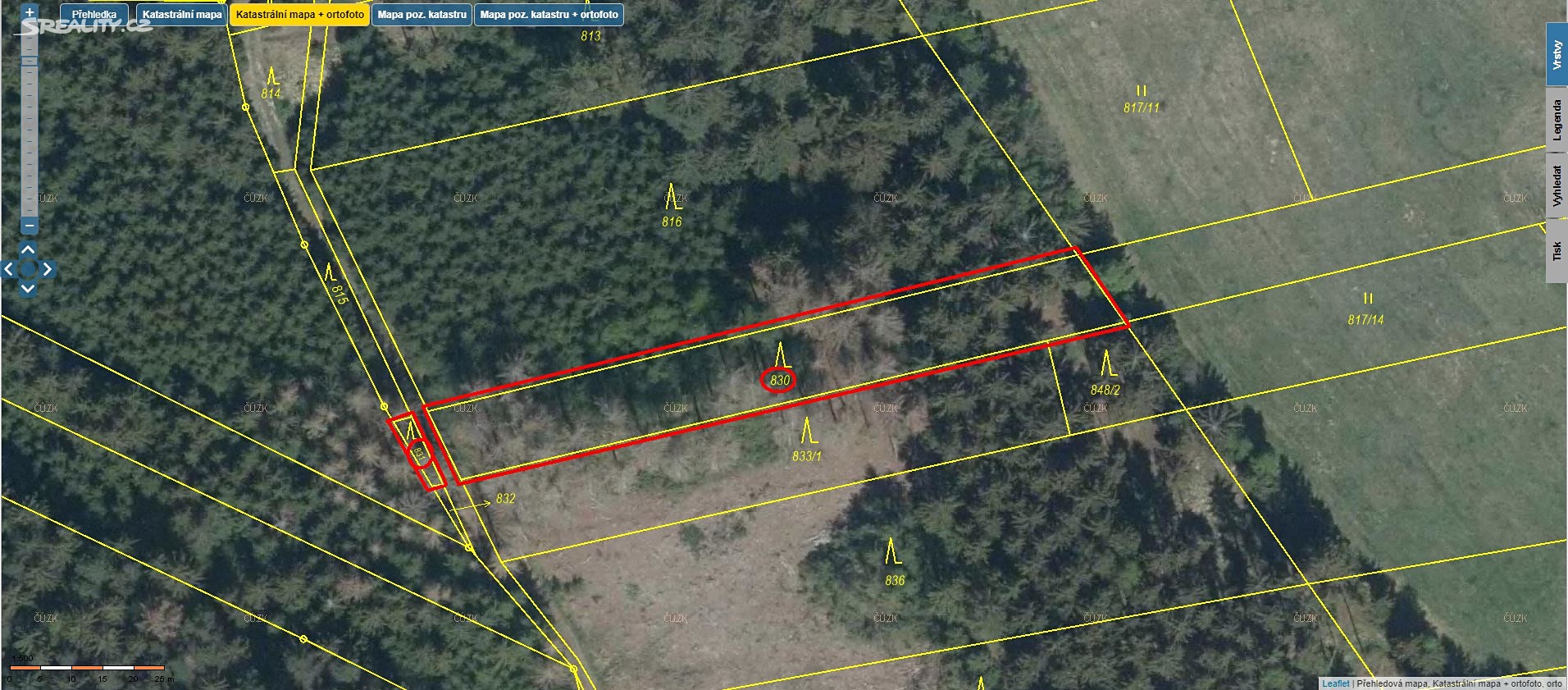 Prodej  lesa 6 723 m², Pelhřimov, okres Pelhřimov