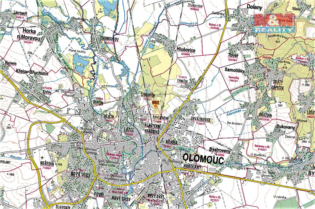 Prodej  louky 6 692 m², Olomouc, okres Olomouc