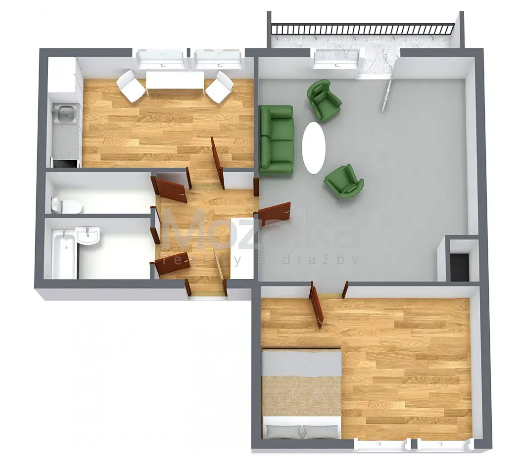 Pronájem bytu 2+1 69 m², Krátká, Lanškroun - Žichlínské Předměstí