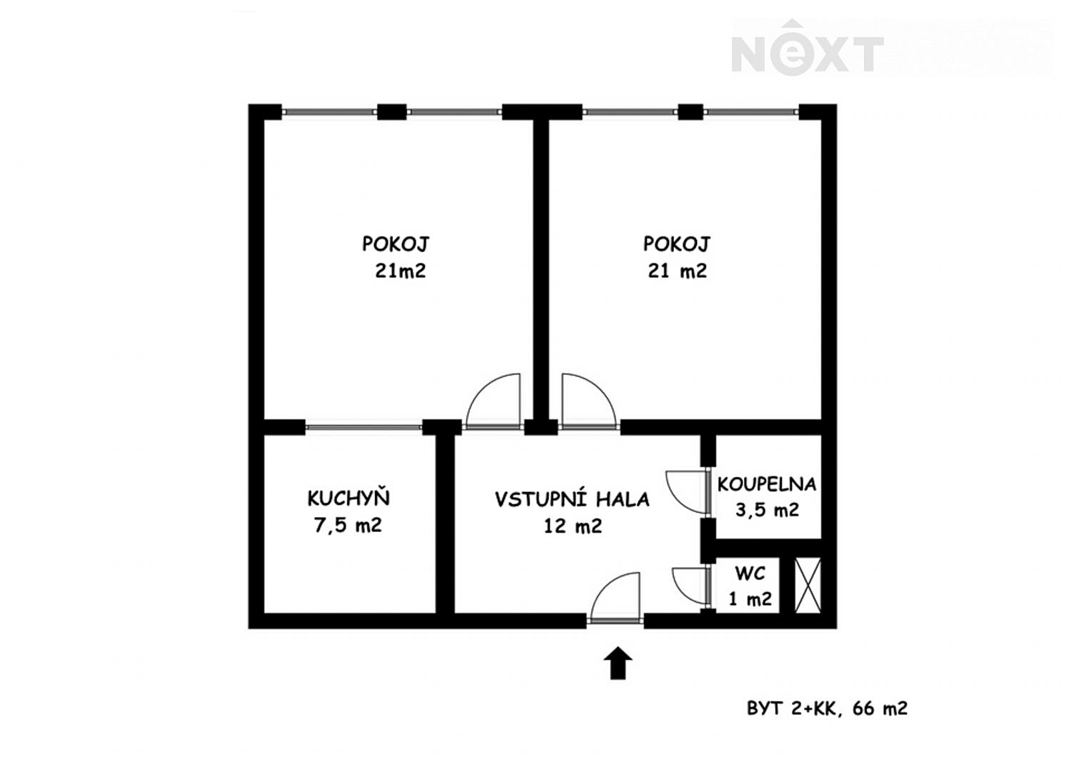 Pronájem bytu 2+kk 66 m², V předpolí, Praha 10 - Strašnice