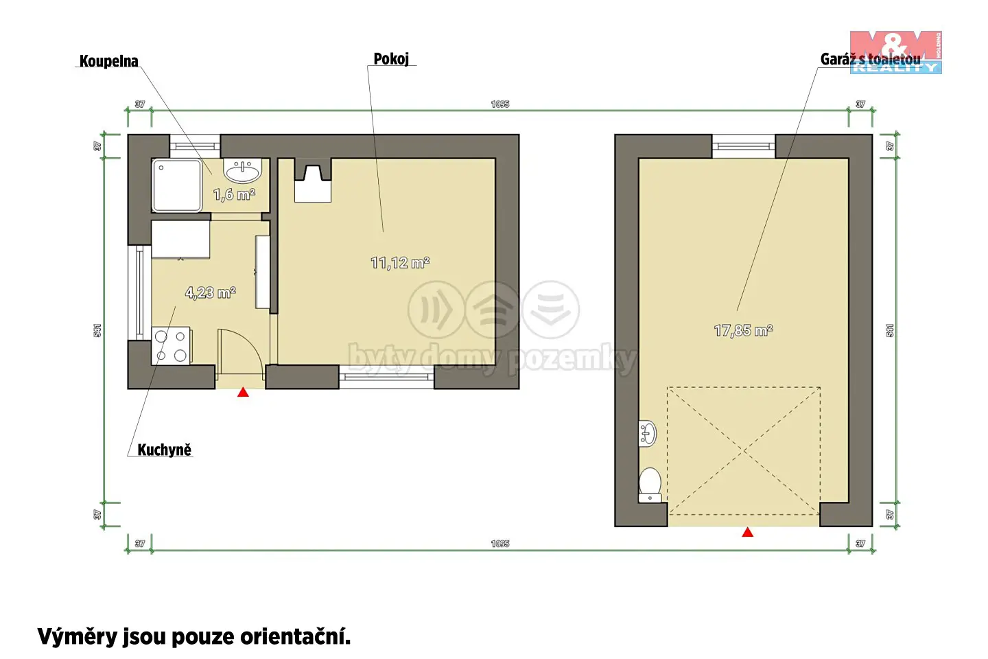Pronájem  chaty 34 m², pozemek 472 m², Vejprnická, Plzeň - Skvrňany