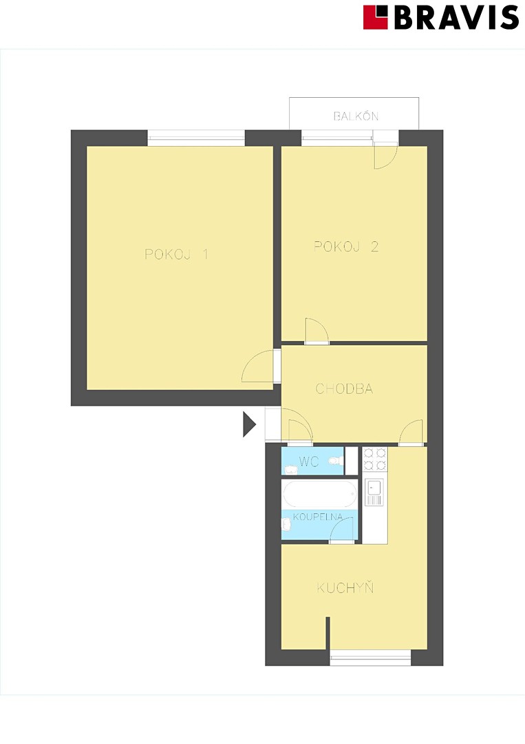 Pronájem bytu 2+1 58 m², Medlánecká, Brno - Řečkovice