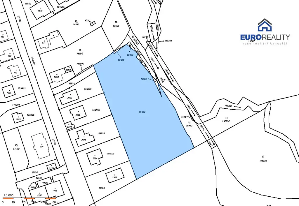 Prodej  stavebního pozemku 5 800 m², Planá, okres Tachov