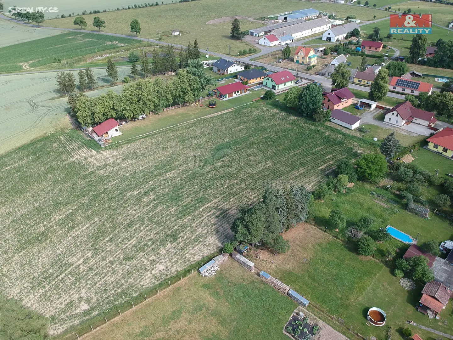 Prodej  stavebního pozemku 3 109 m², Borkovice, okres Tábor