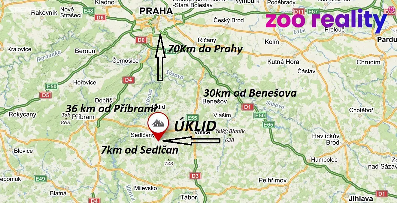 Prodej  stavebního pozemku 1 468 m², Nedrahovice, okres Příbram