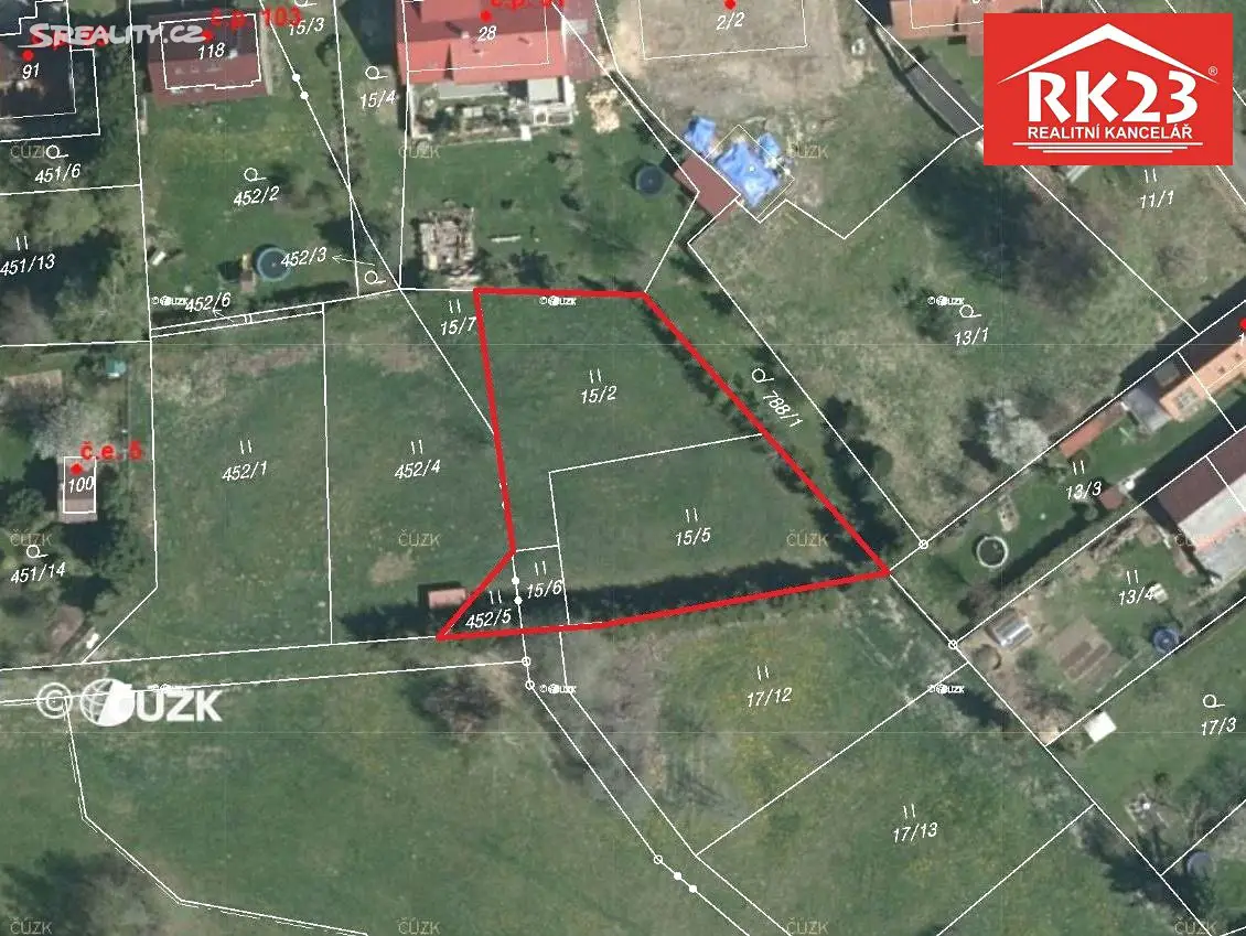 Prodej  stavebního pozemku 1 407 m², Zádub-Závišín - Zádub, okres Cheb
