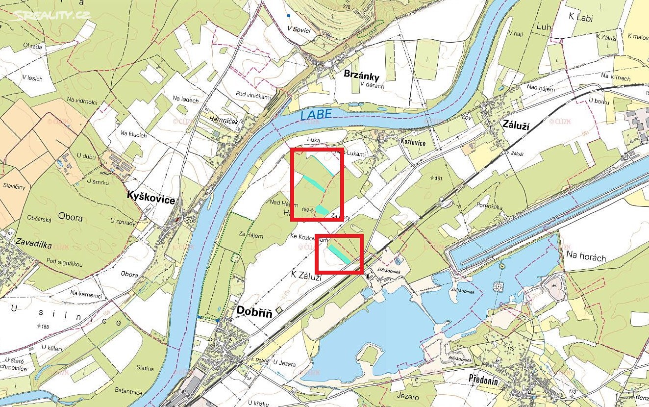 Prodej  lesa 11 274 m², Dobříň, okres Litoměřice