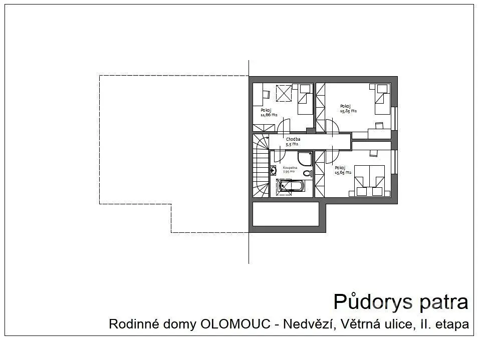 Prodej  rodinného domu 124 m², pozemek 384 m², Větrná, Olomouc - Nedvězí