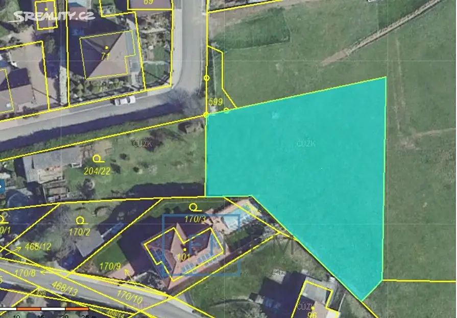 Prodej  stavebního pozemku 1 239 m², Otmíče, okres Beroun