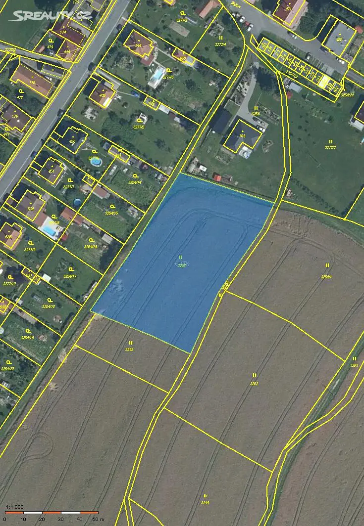 Prodej  stavebního pozemku 850 m², Spálov, okres Nový Jičín