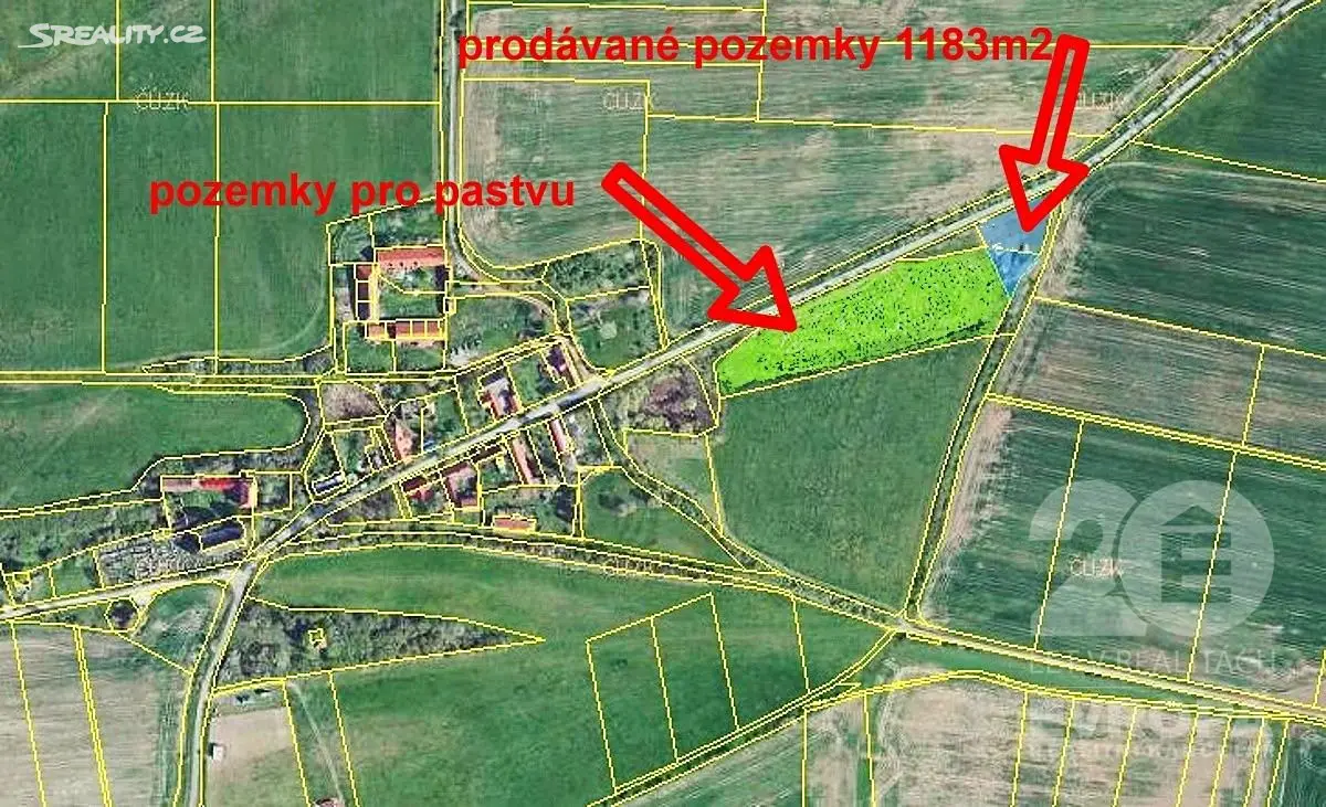 Prodej  komerčního pozemku 1 652 m², Suchomasty - Borek, okres Beroun
