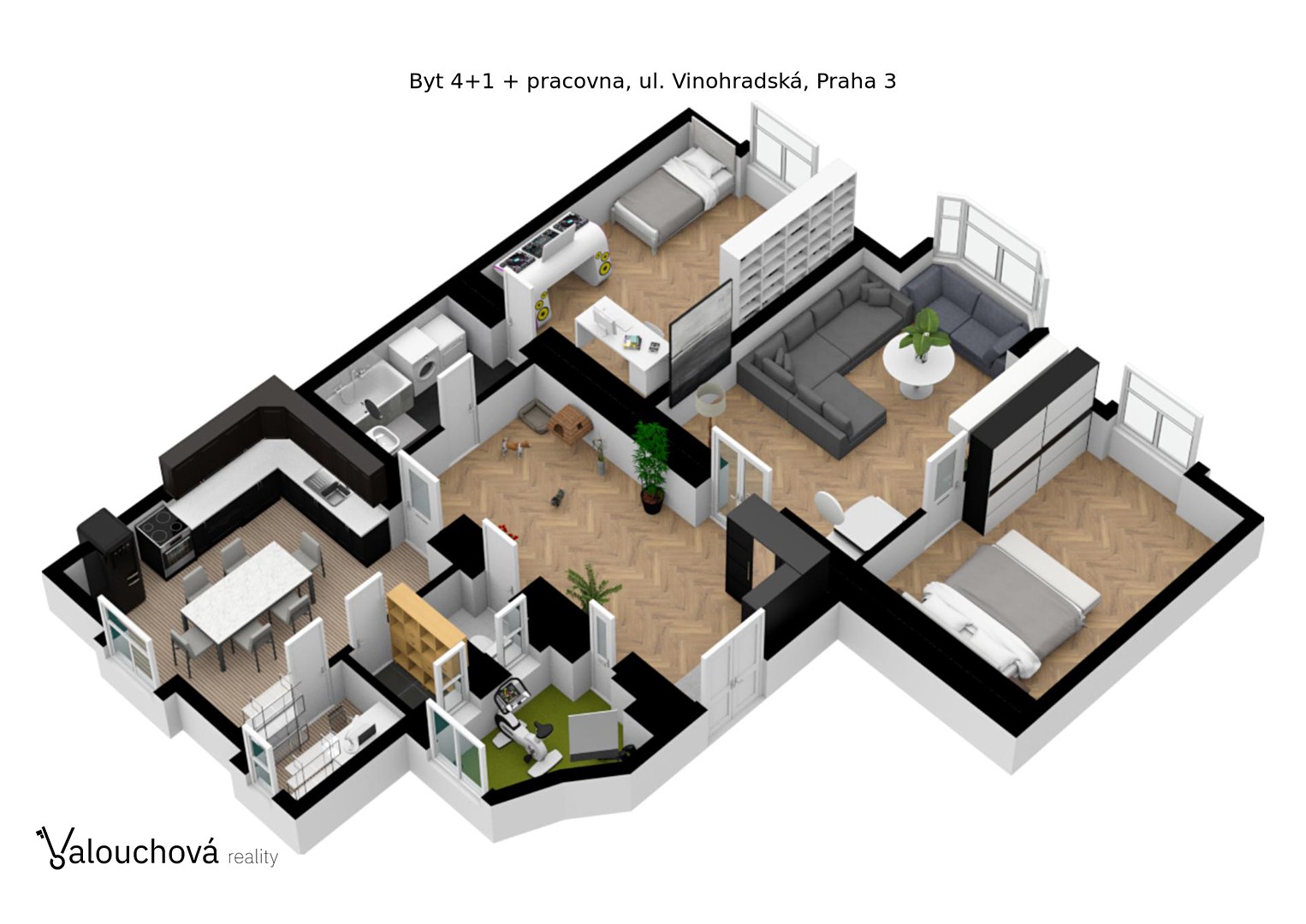 Pronájem bytu 4+1 106 m², Vinohradská, Praha 3 - Vinohrady