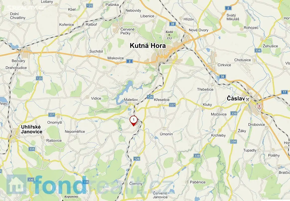 Prodej  pozemku 5 543 m², Malešov, okres Kutná Hora