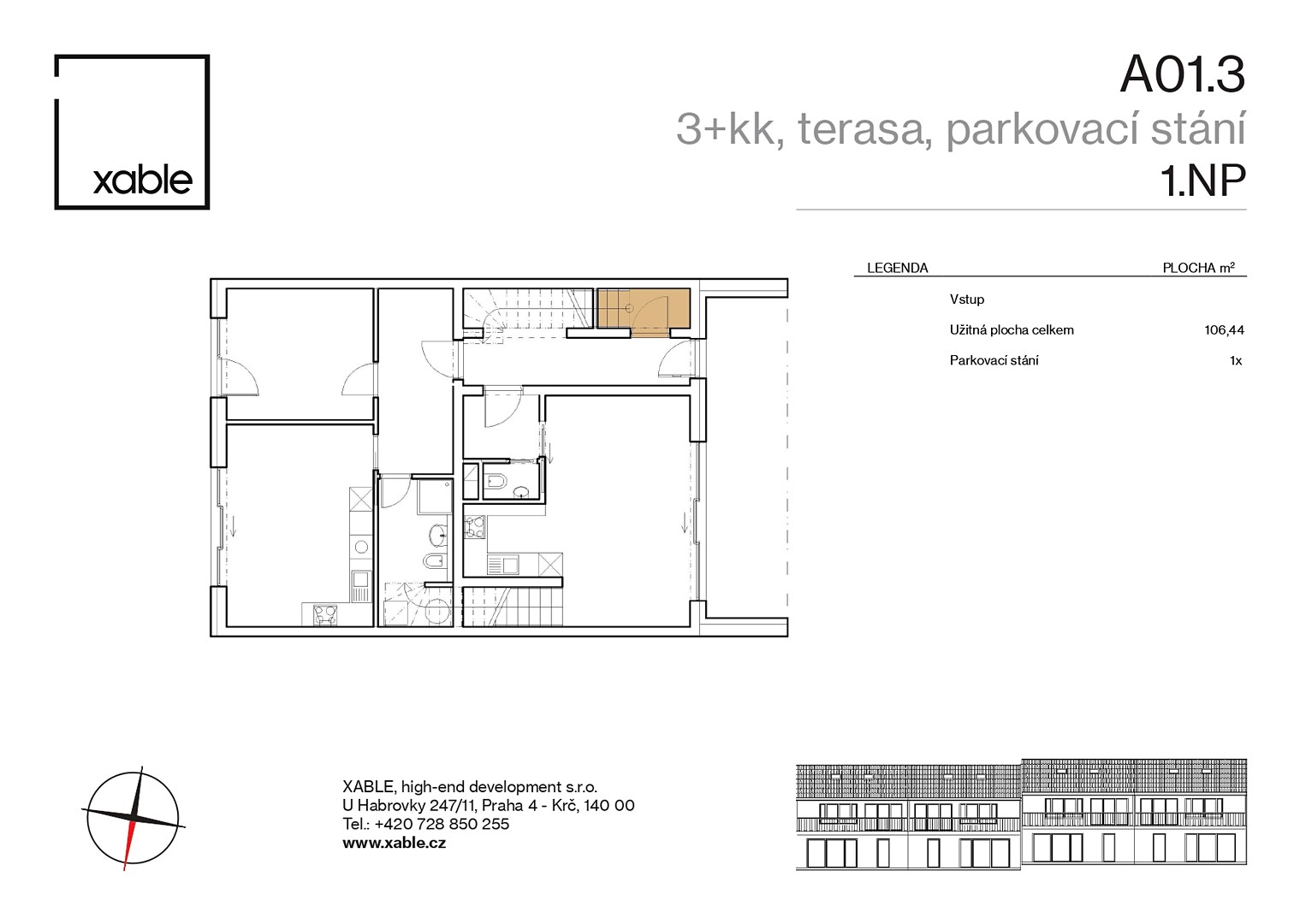 Prodej bytu 3+kk 88 m² (Mezonet), Nová, Kouřim