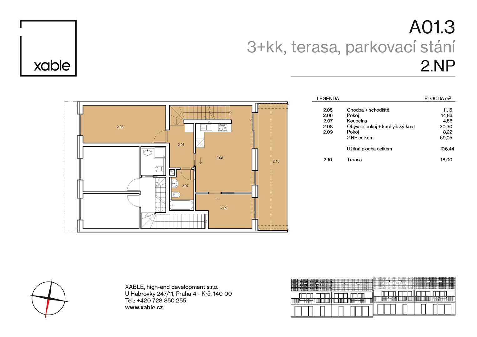 Prodej bytu 3+kk 88 m² (Mezonet), Nová, Kouřim