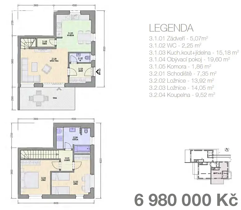 Prodej bytu 3+kk 89 m², Mladá Boleslav - Bezděčín, okres Mladá Boleslav
