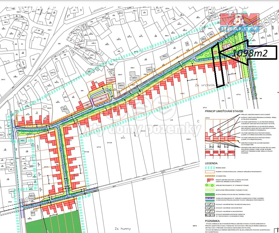 Prodej  stavebního pozemku 1 098 m², Bělkovice-Lašťany, okres Olomouc