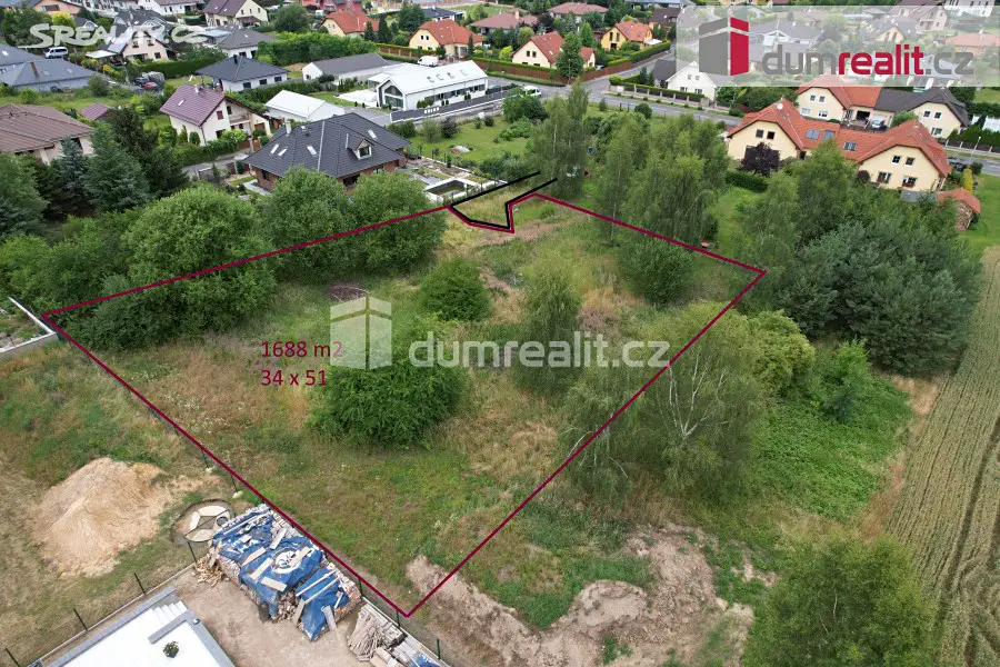 Prodej  stavebního pozemku 1 688 m², Křivoklátská, Lány