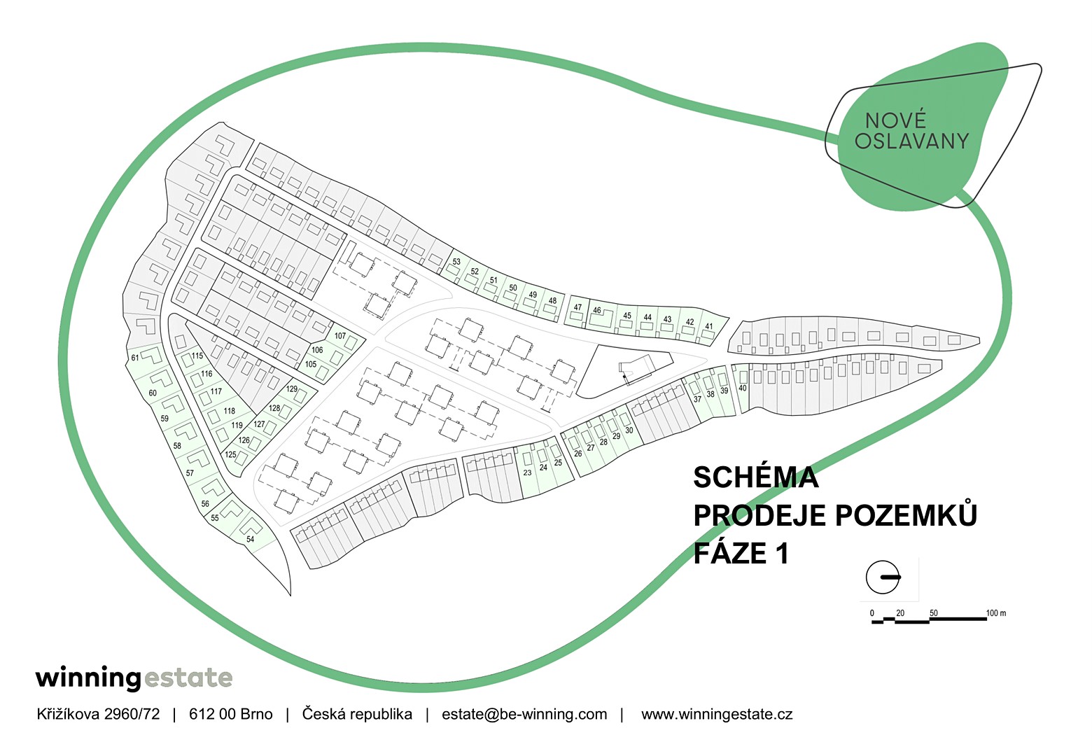 Prodej  stavebního pozemku 1 079 m², Starohorská, Oslavany