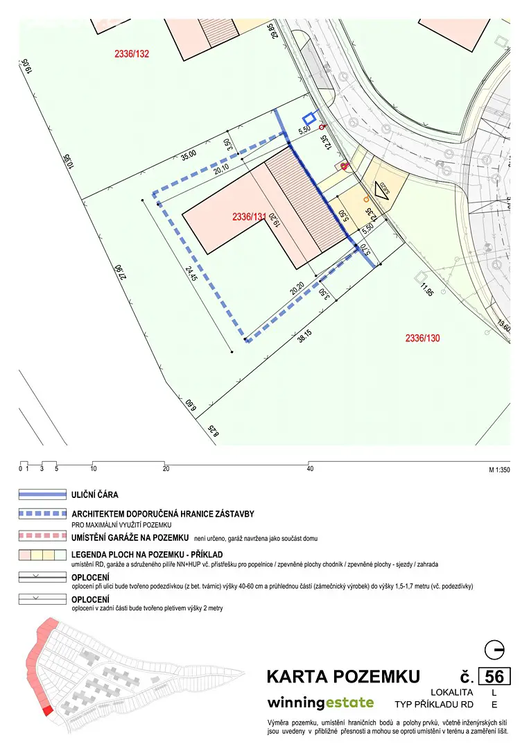 Prodej  stavebního pozemku 1 079 m², Starohorská, Oslavany