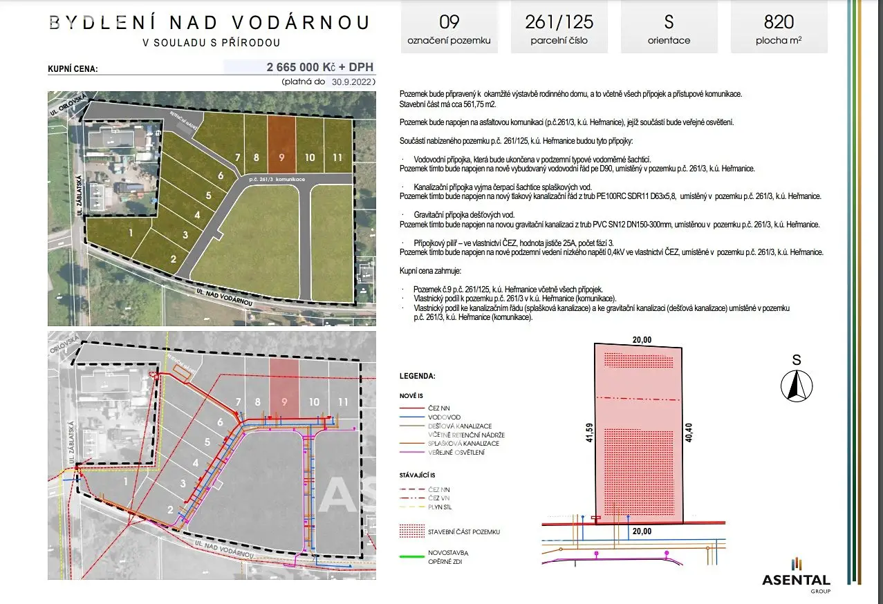 Prodej  stavebního pozemku 820 m², Nad Vodárnou, Ostrava - Heřmanice