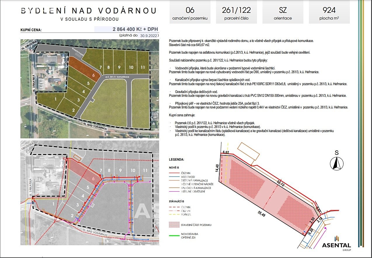 Prodej  stavebního pozemku 924 m², Nad Vodárnou, Ostrava - Heřmanice