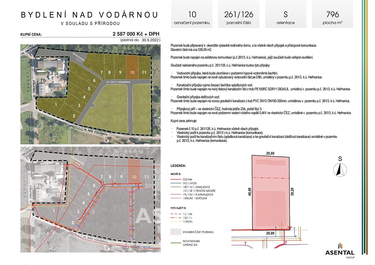 Prodej  stavebního pozemku 796 m², Nad Vodárnou, Ostrava - Heřmanice