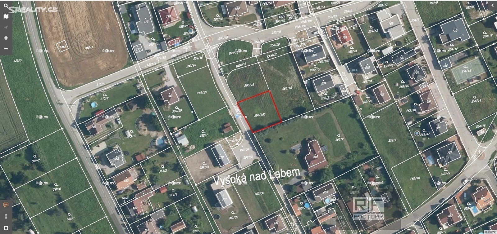 Prodej  stavebního pozemku 600 m², Vysoká nad Labem, okres Hradec Králové