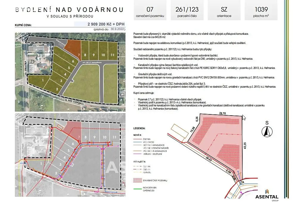 Prodej  komerčního pozemku 1 039 m², Nad Vodárnou, Ostrava - Heřmanice