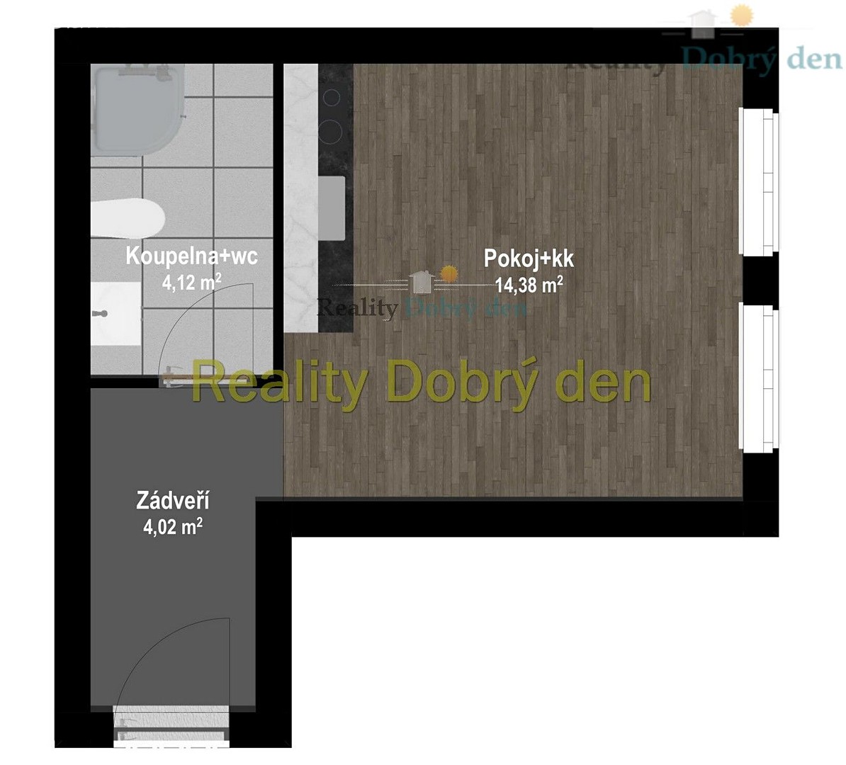 Pronájem bytu 1+kk 23 m², Rybářská, Opava - Předměstí