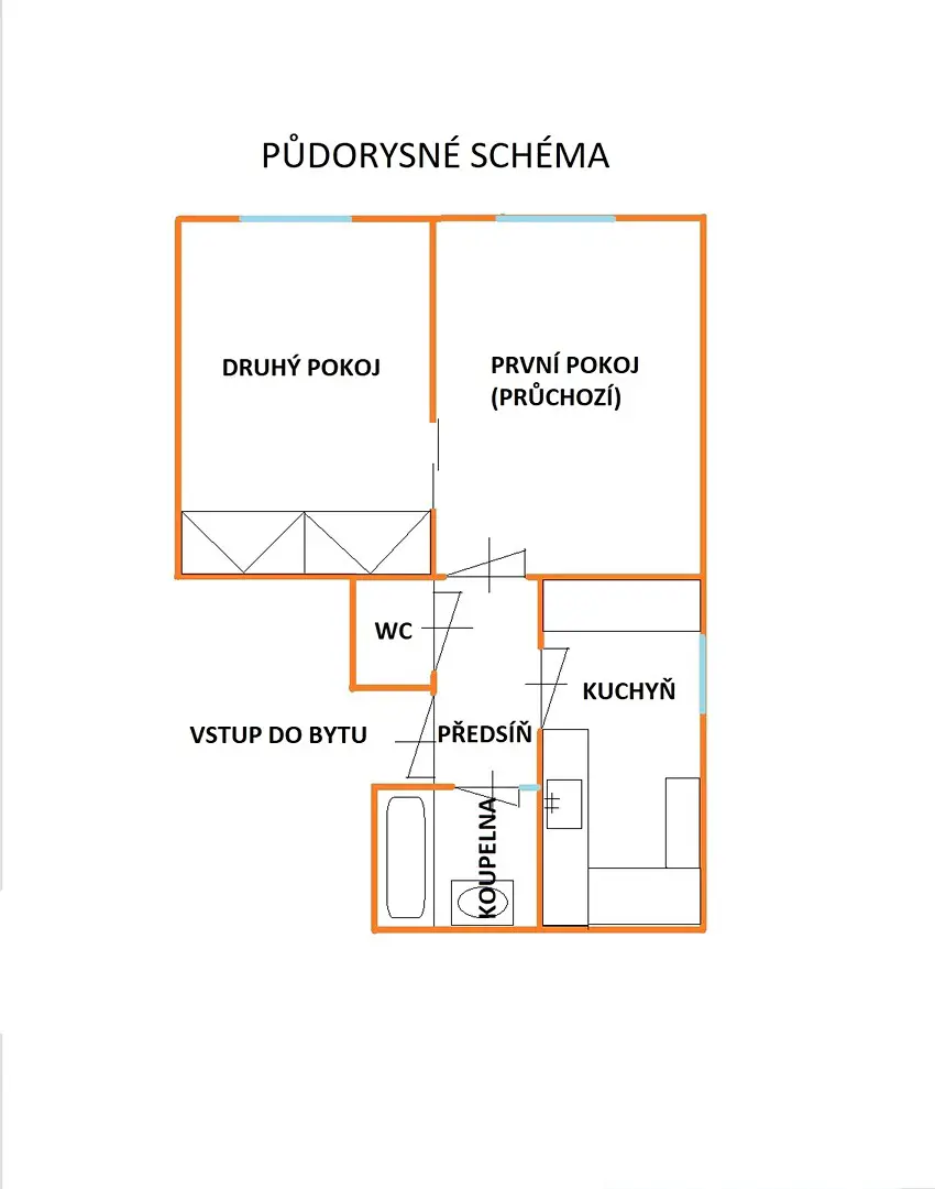 Pronájem bytu 2+1 40 m², Gorkého, Brno - Veveří