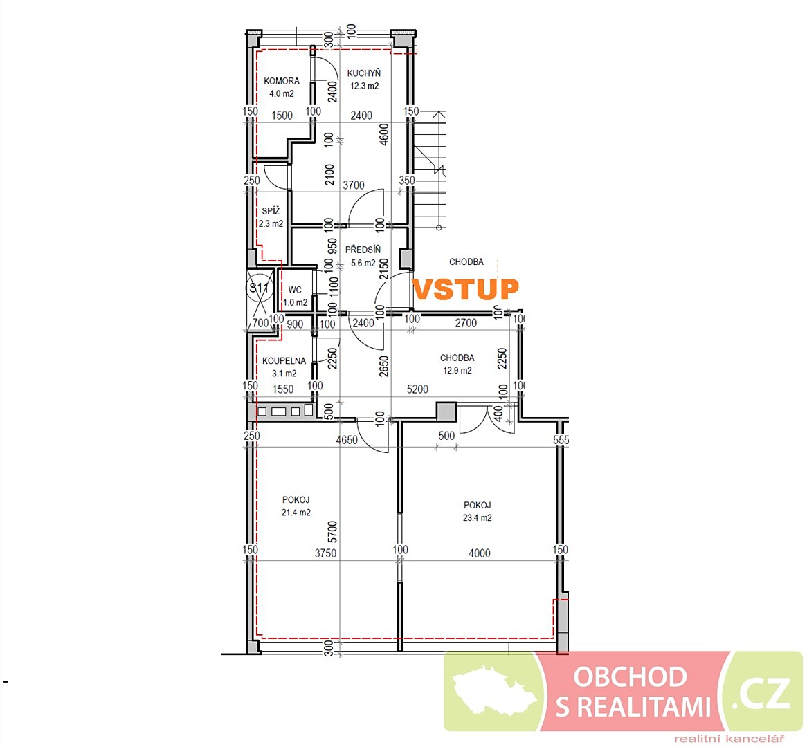 Pronájem bytu 2+1 86 m², Družstevní ochoz, Praha 4 - Nusle